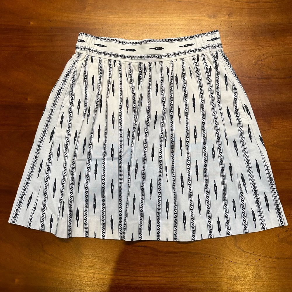 Ann Taylor Loft Off White Patterned Skirt